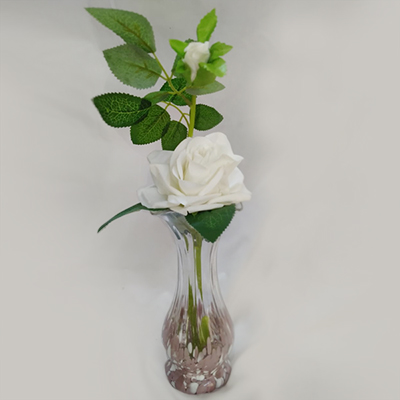 "Artificial White Rose with Vase - Click here to View more details about this Product
